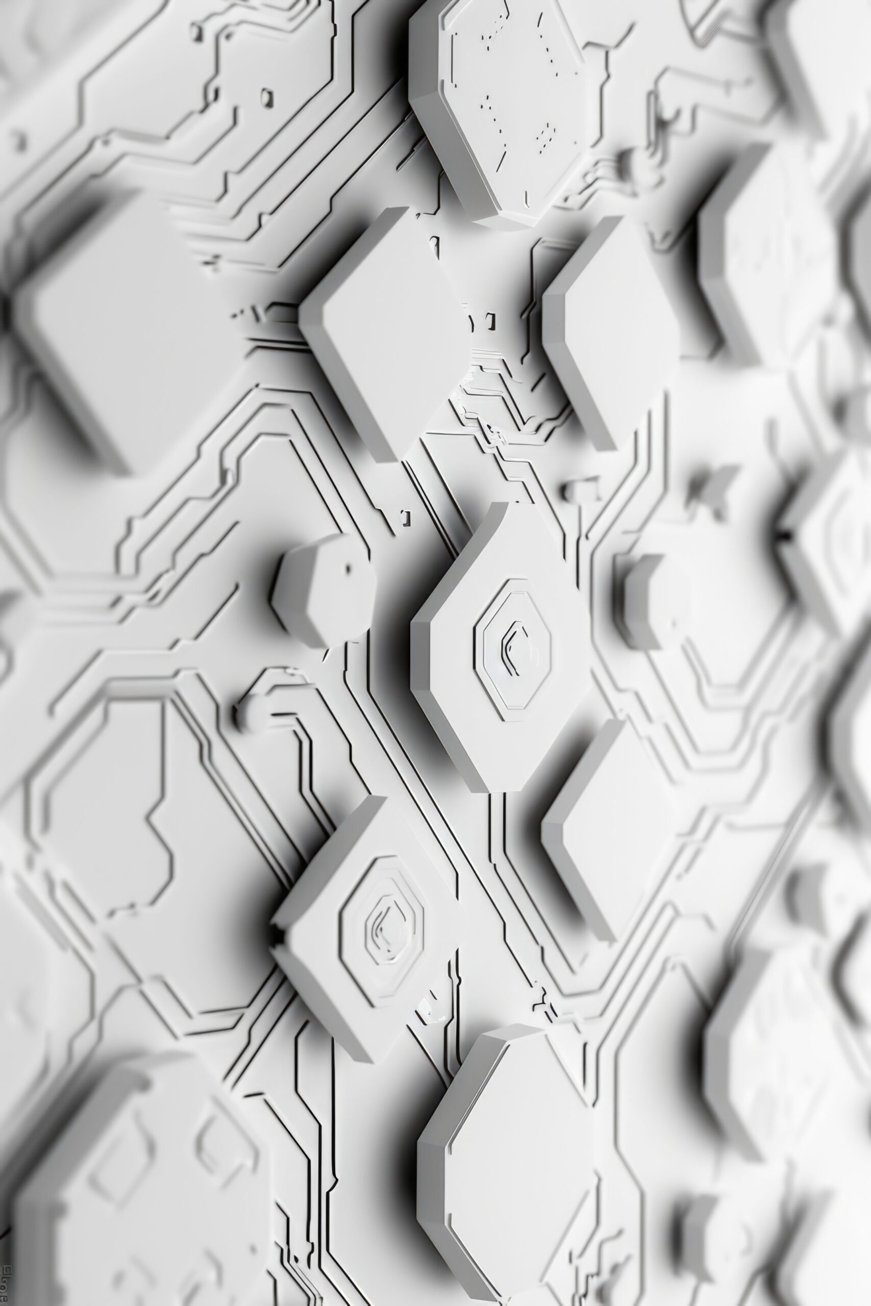 hexagonal shapes clean white surface edited scaled